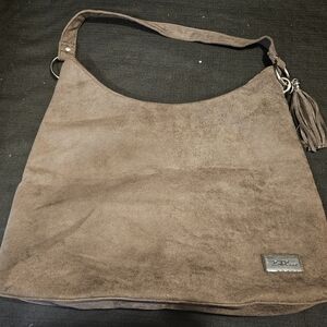 Bella Russo Bag Brown Mocha Faux Suede Large Slouchy Shoulder Tote Hobo